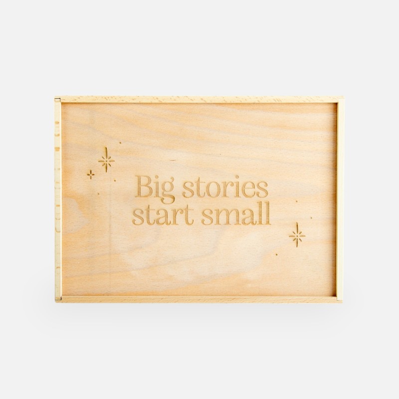 Memorybox met schuifdeksel - 'Big stories start small'