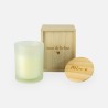 Coffret cadeau en bois avec couvercle coulissant et bougie parfumée blanche - 'Voor de liefste' / 'Meter'