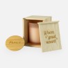 Coffret cadeau en bois avec couvercle coulissant et bougie parfumée blush - 'Jij bent goud waard' / 'Mama'
