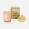 Coffret cadeau en bois avec couvercle coulissant et bougie parfumée blush - 'Jij bent goud waard' / 'Meter'
