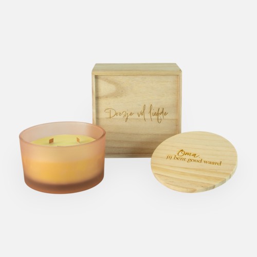 Geschenkset houten kistje...