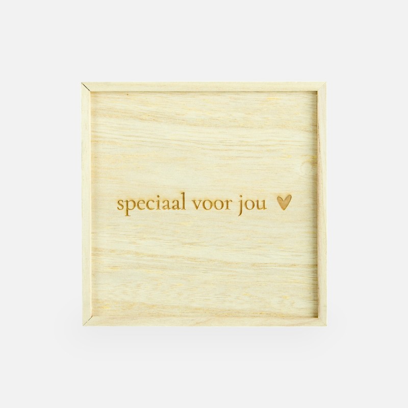 Boîte en bois avec couvercle coulissant - 'Speciaal voor jou'