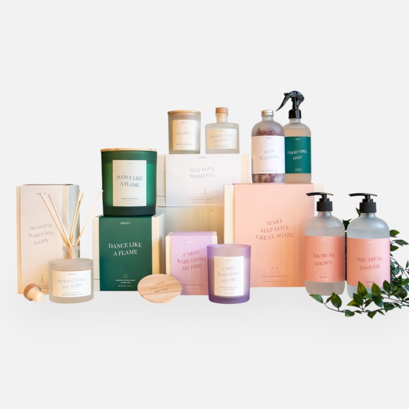 Introduction pack Amato Gifts bougies, parfums d'ambiance et soins