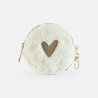 Porte-monnaie teddy 'cœur' - beige