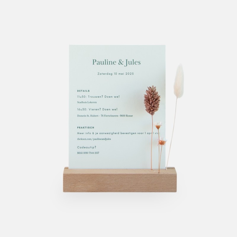 Porte-photo pour les fleurs séchées en bois