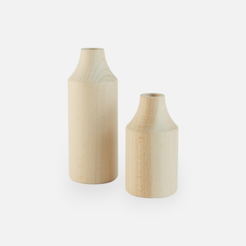 Set van 2 houten vazen