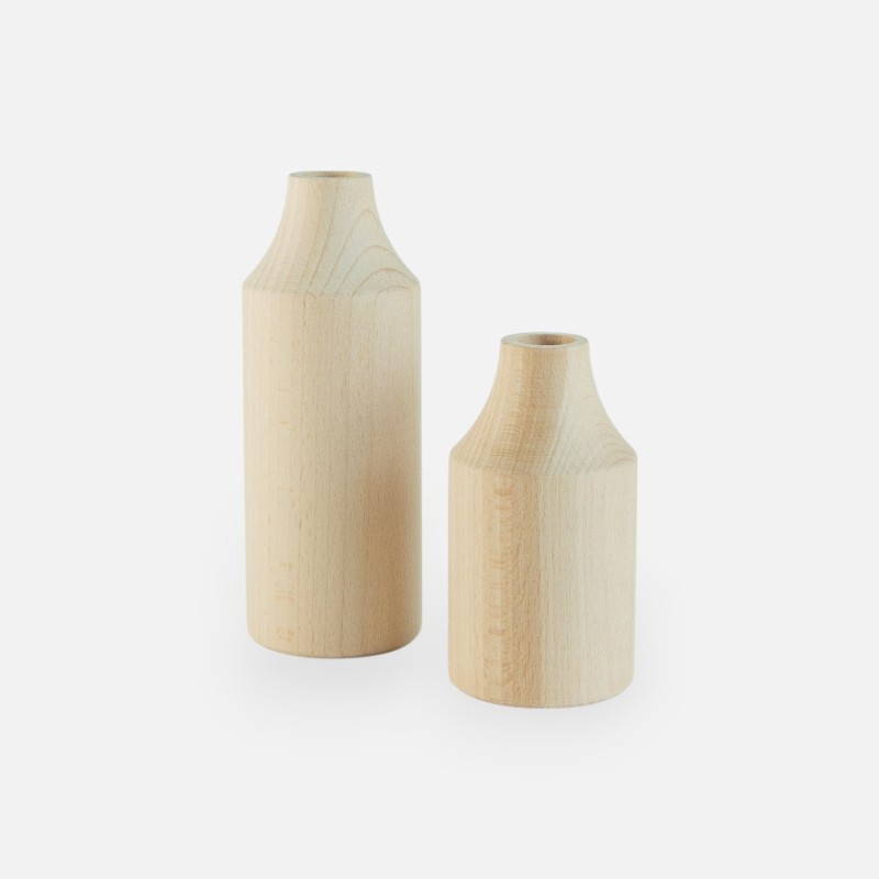 Set van 2 houten vazen